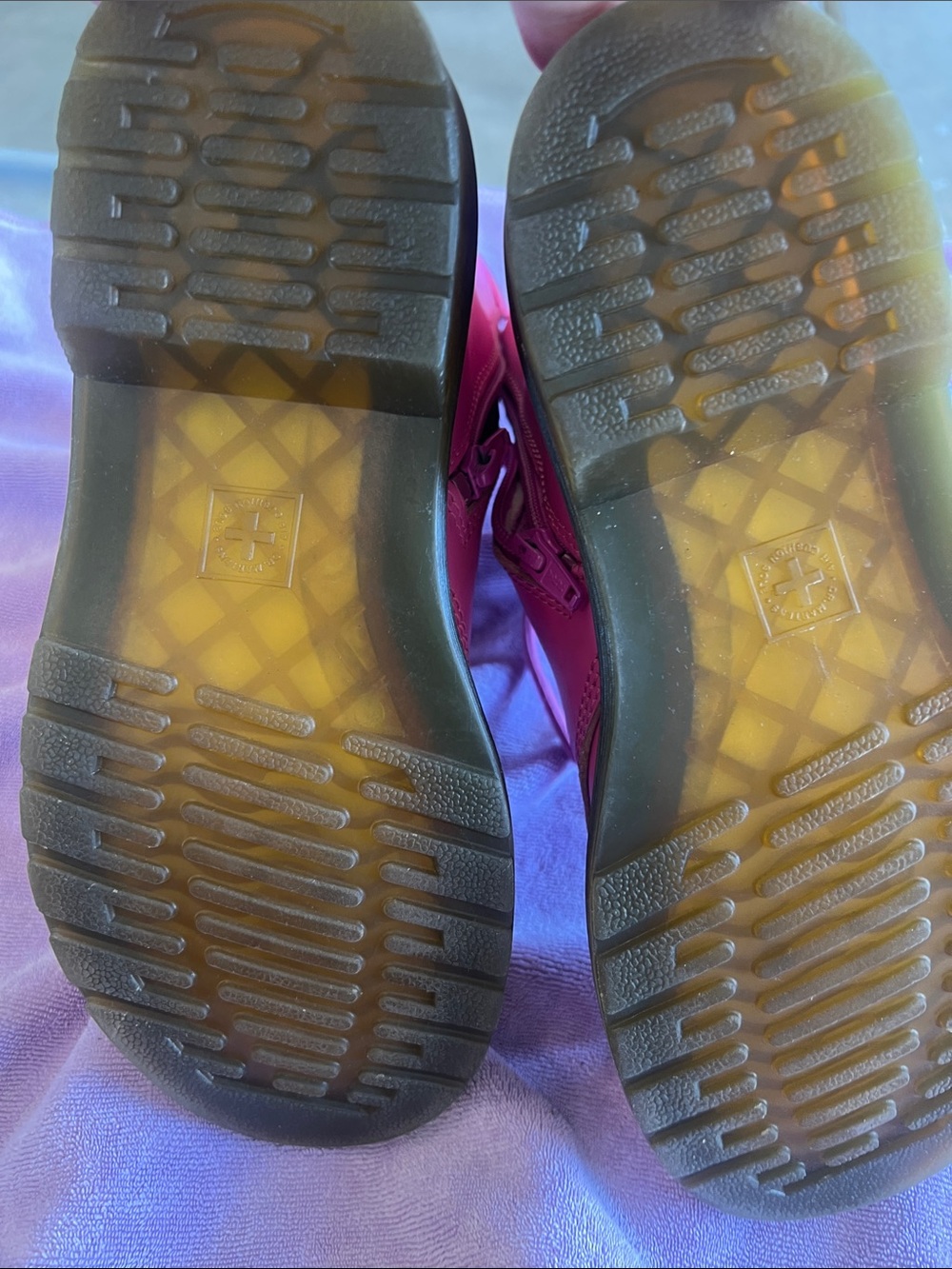 Dr. Martens Kids Hot Pink Lace-Up Combat Boots - Picture 4 of 5